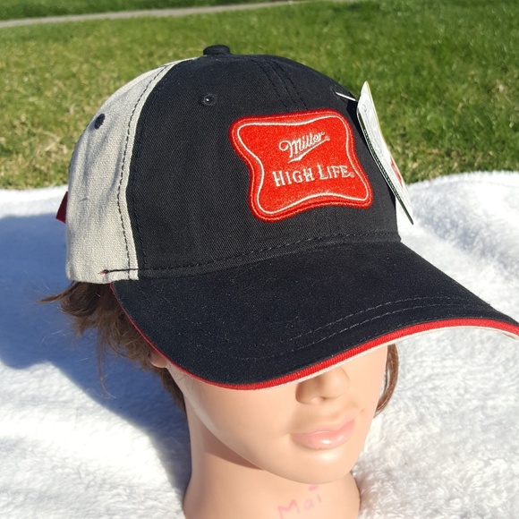 Miller High Life Other - NWT Miller High Life Black Red Adjustable Hat
